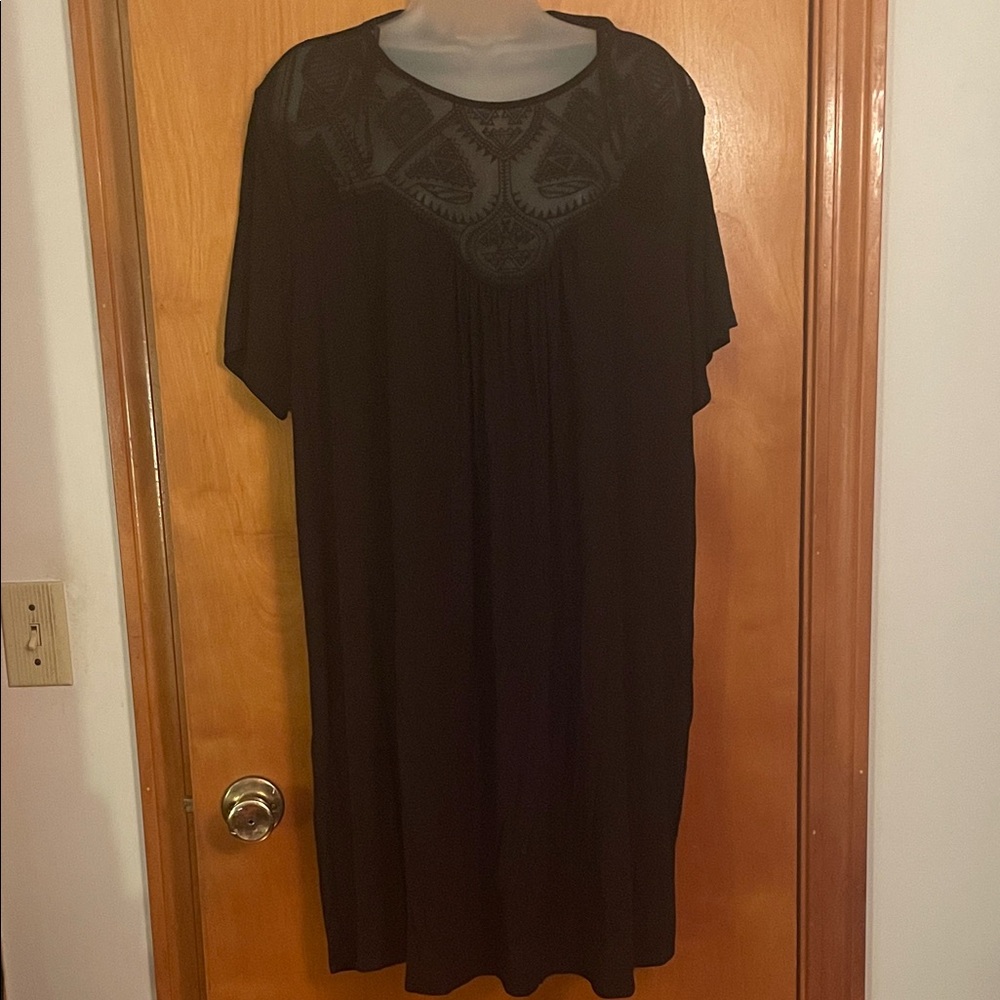 Green Envelope Casual Black Short Sleeve Dress